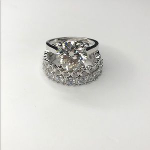 3.5Ct Moissanite Ring With 2 Band 14K Finish